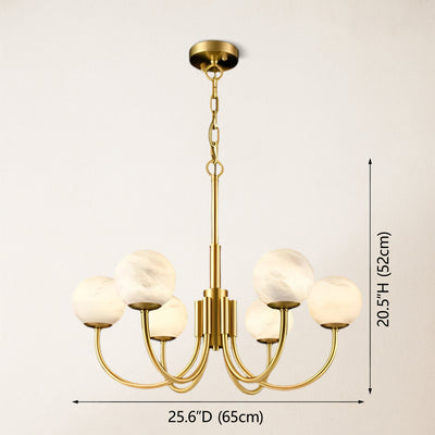 Modern Alabaster Round Art Chandelier 25.6"D#Finish_Gold