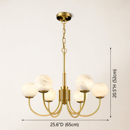 Modern Alabaster Round Art Chandelier 65cm D