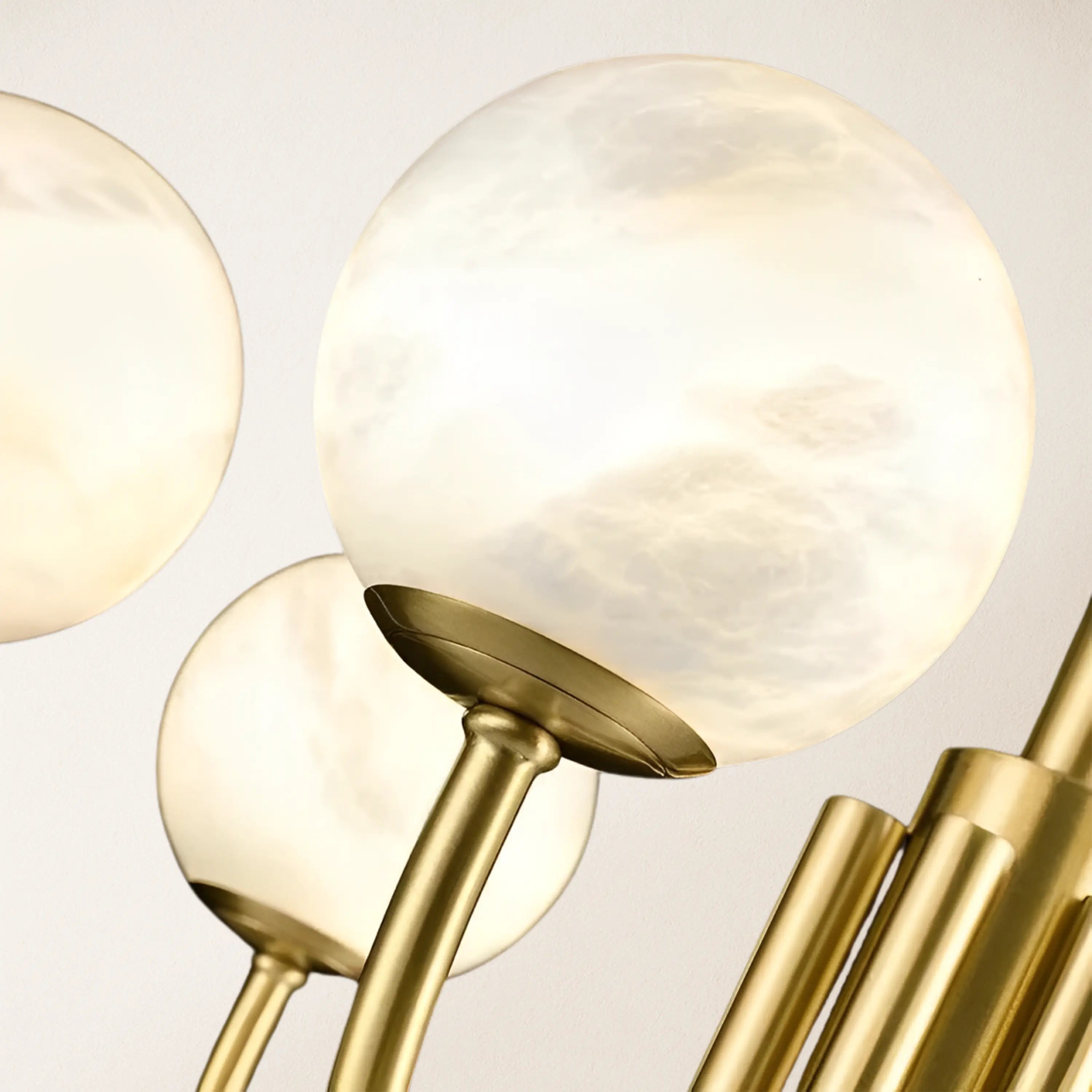 Modern Alabaster Round Art Chandelier 65cm D