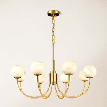 Modern Alabaster Round Art Chandelier 31.5"D#Finish_Gold