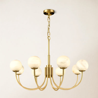 Modern Alabaster Round Art Chandelier 31.5"D#Finish_Gold