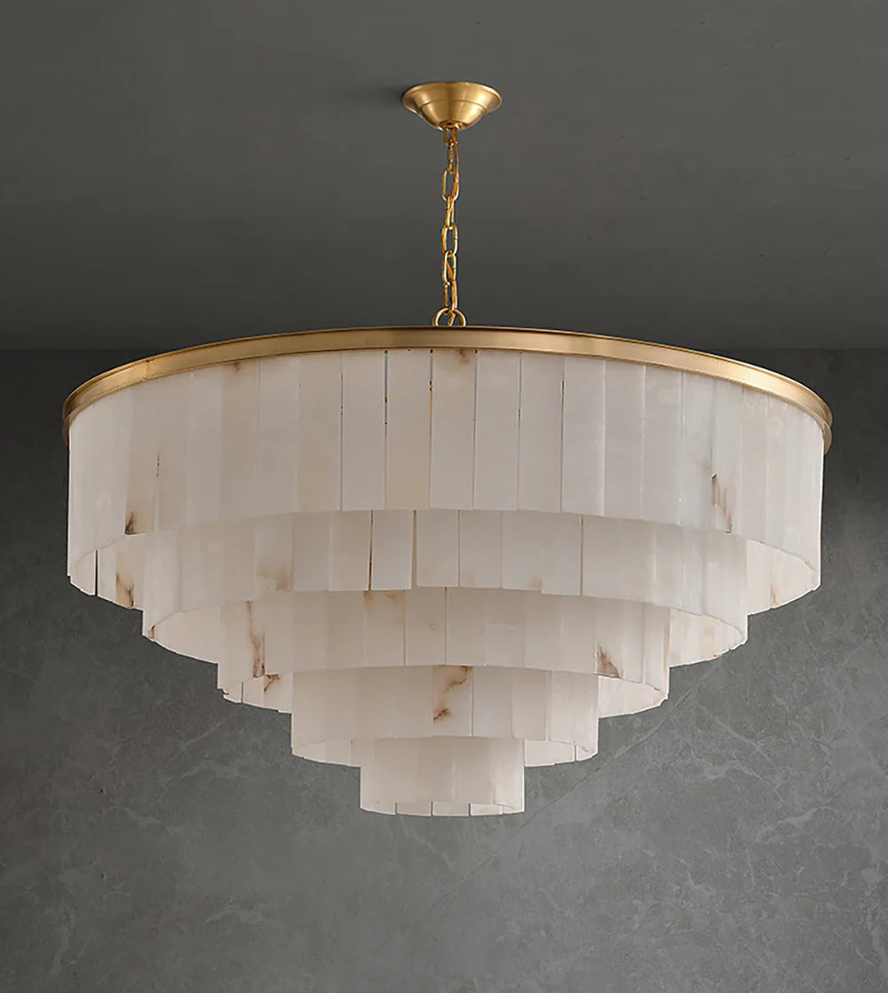 Montrava Alabaster Tiered  Round Chandelier