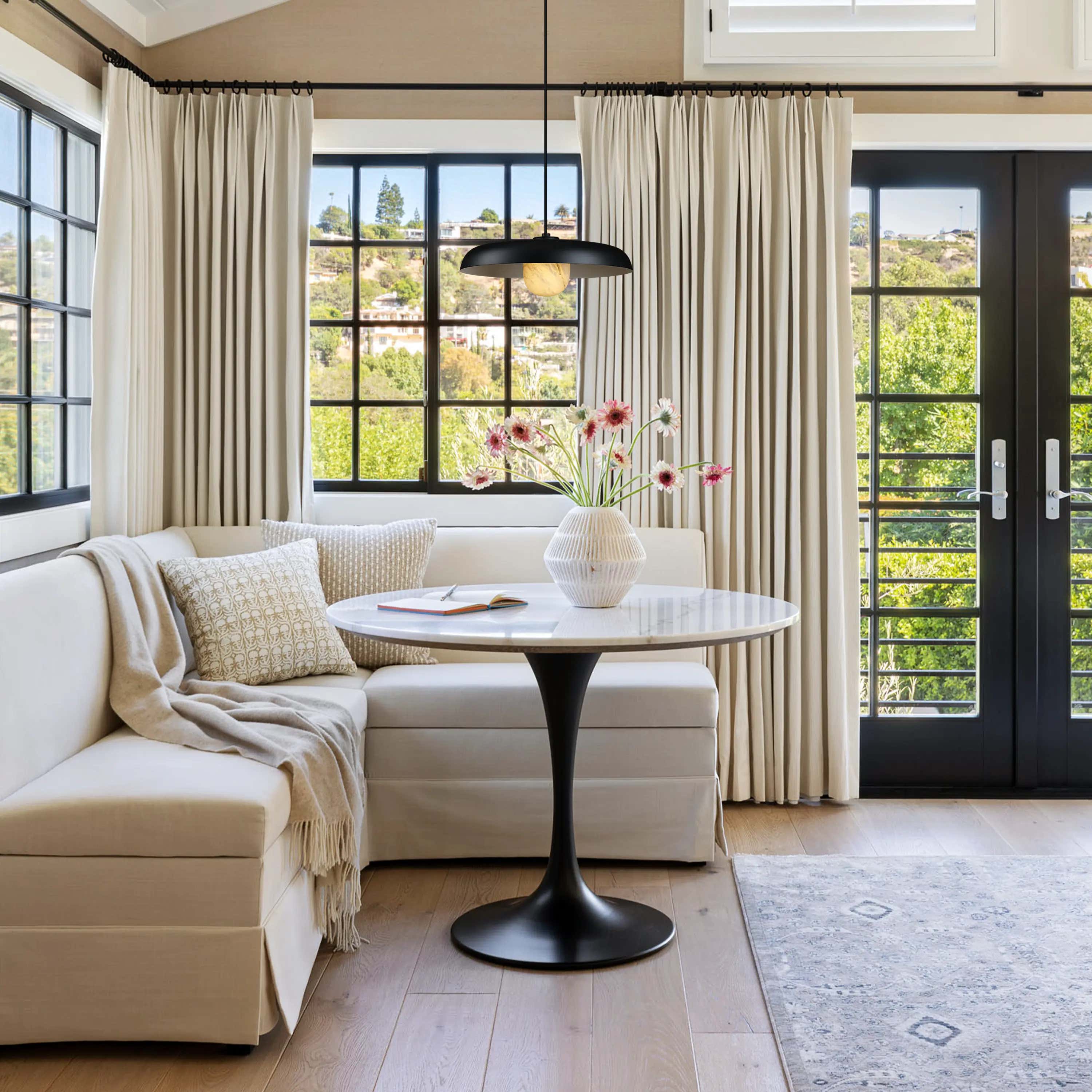 MineraLight Alabaster Industrial Pendant Light 41cm D