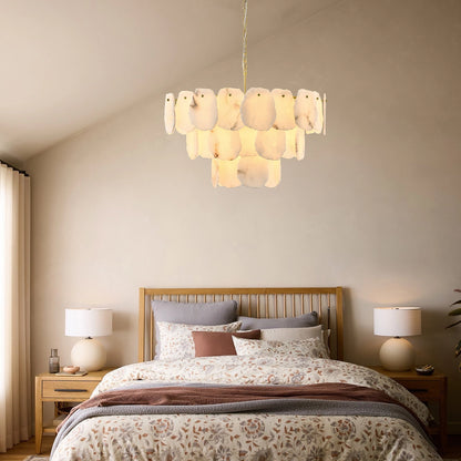 Moira Alabaster Multi-Tier Round Chandelier 81cm D