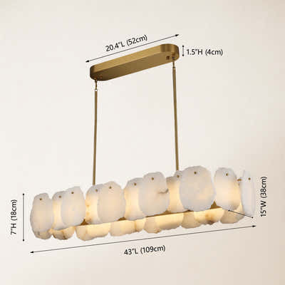 Moira Alabaster Oval Chandelier 43"W