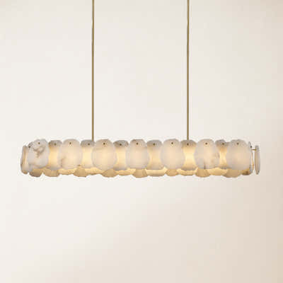 Moira Alabaster Oval Chandelier 58"W