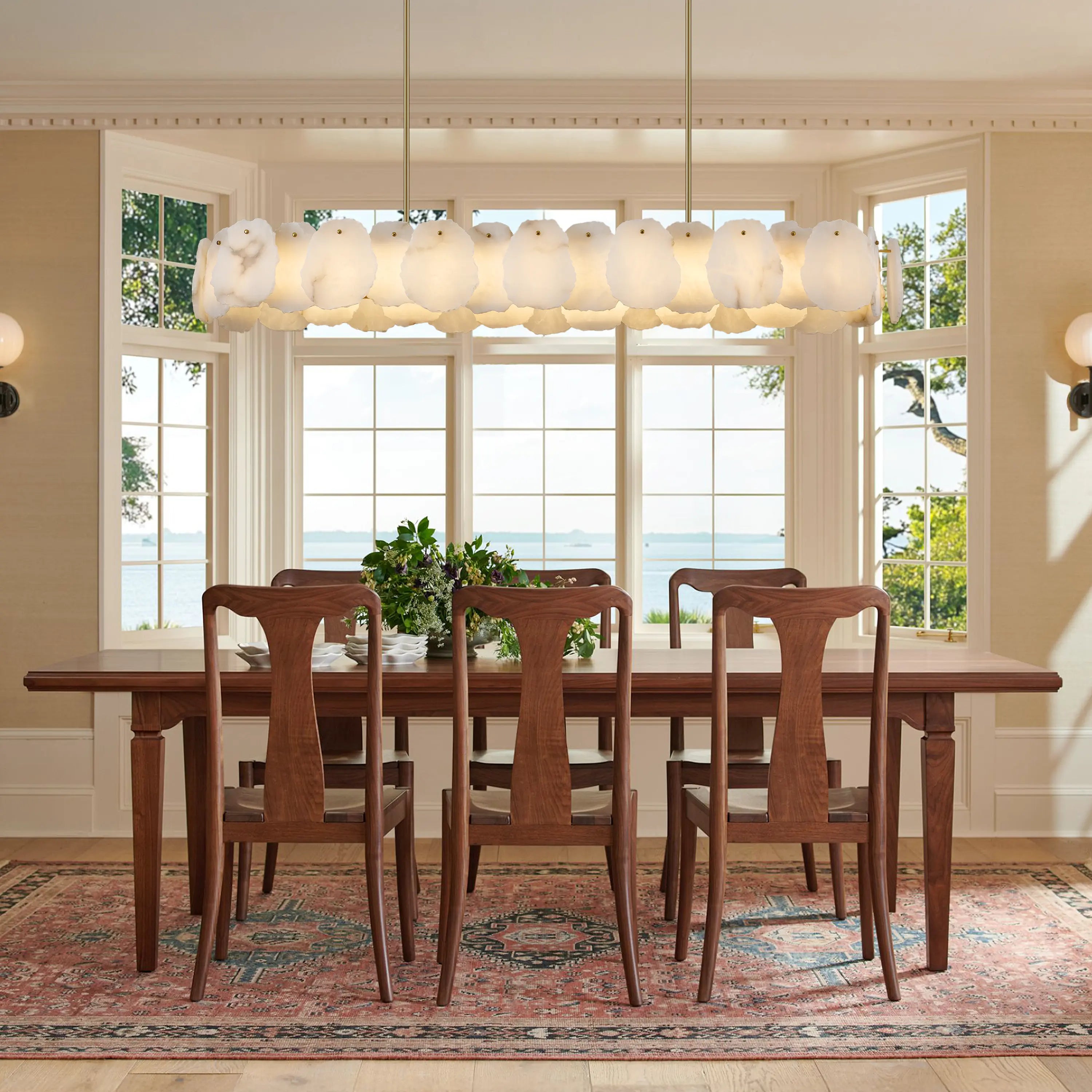 Moira Alabaster Oval Chandelier 119cm W