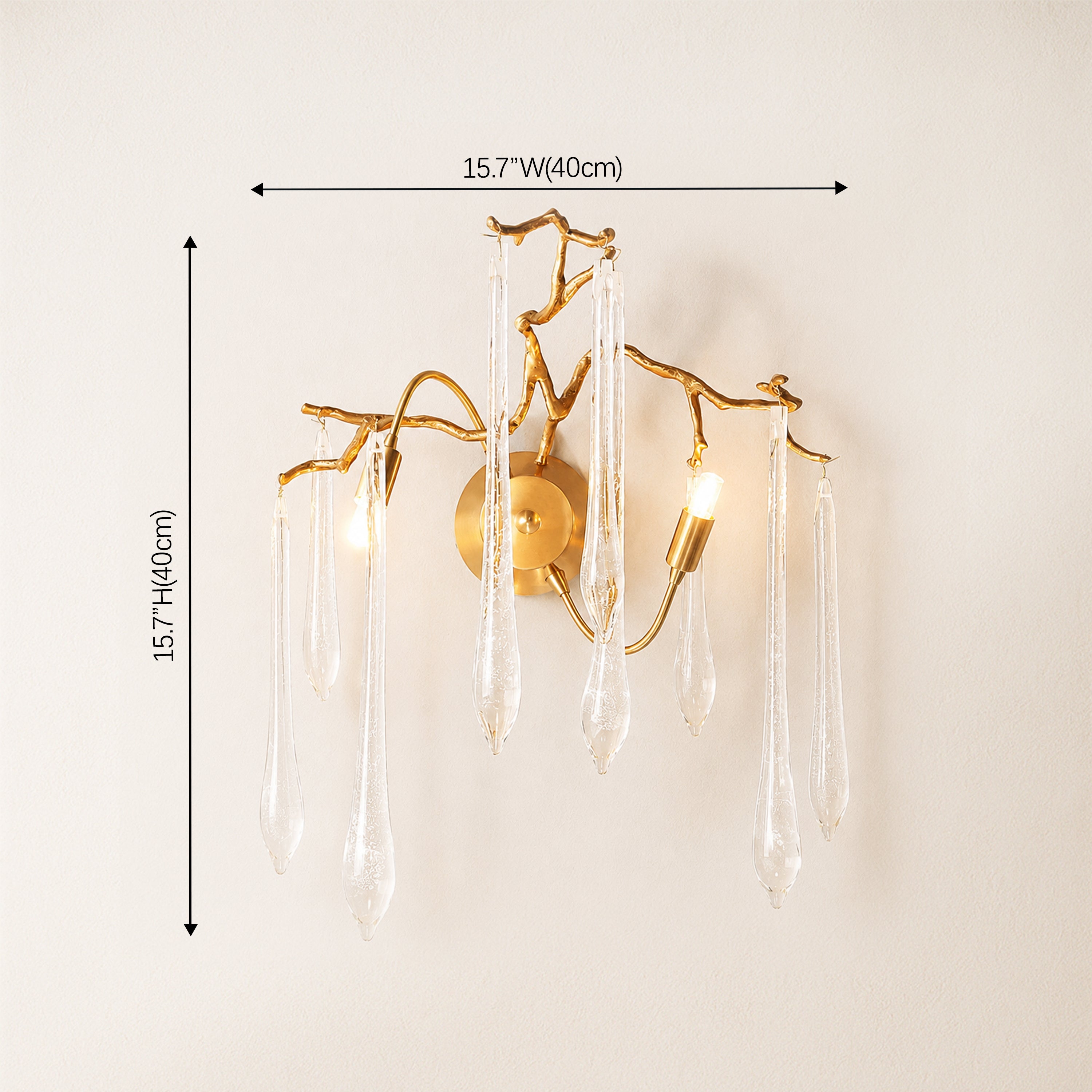 Nivalia Crystal Branch Wall Sconce