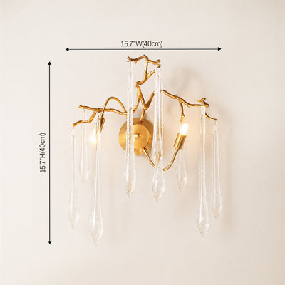 Nivalia Crystal Branch Wall Sconce