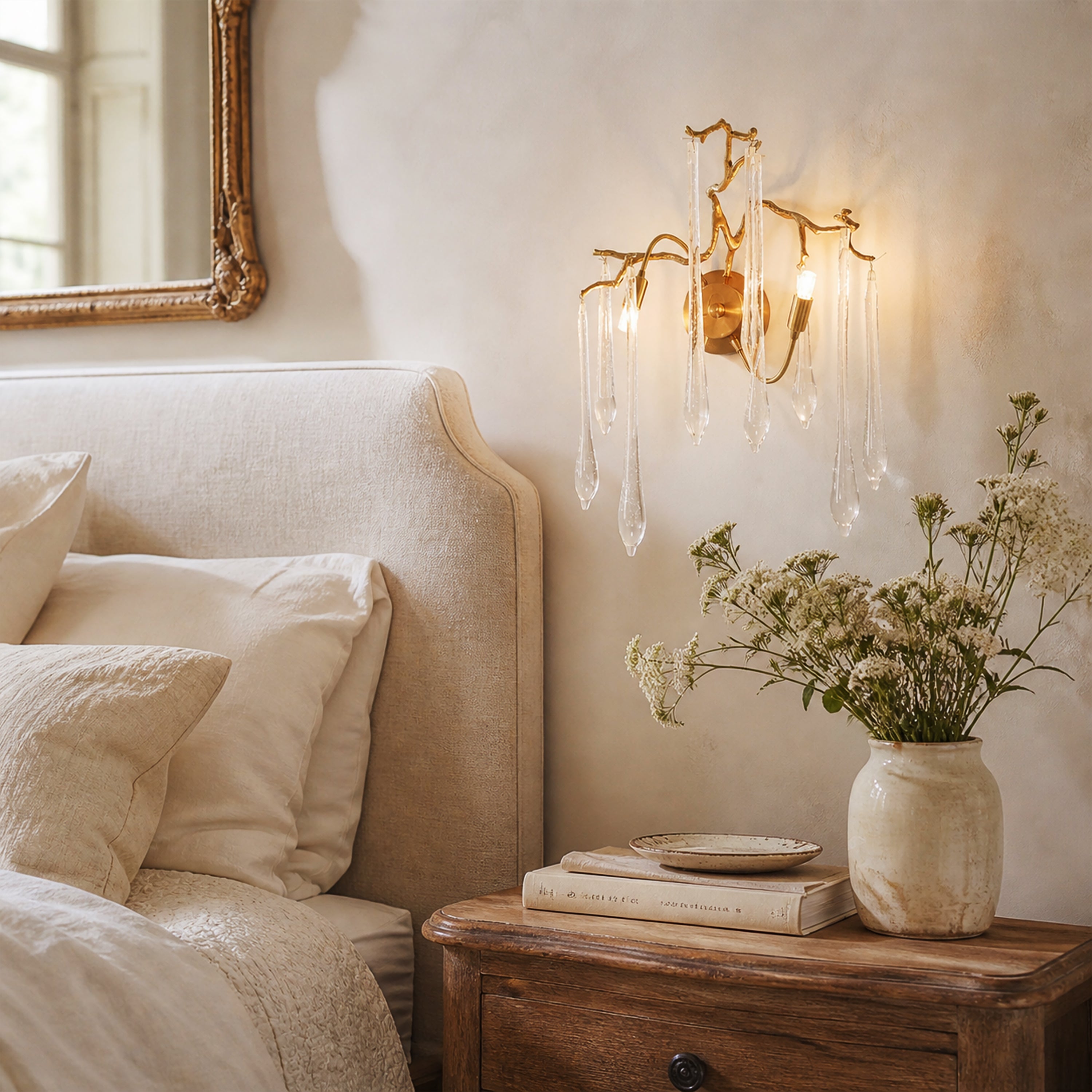Nivalia Crystal Branch Wall Sconce