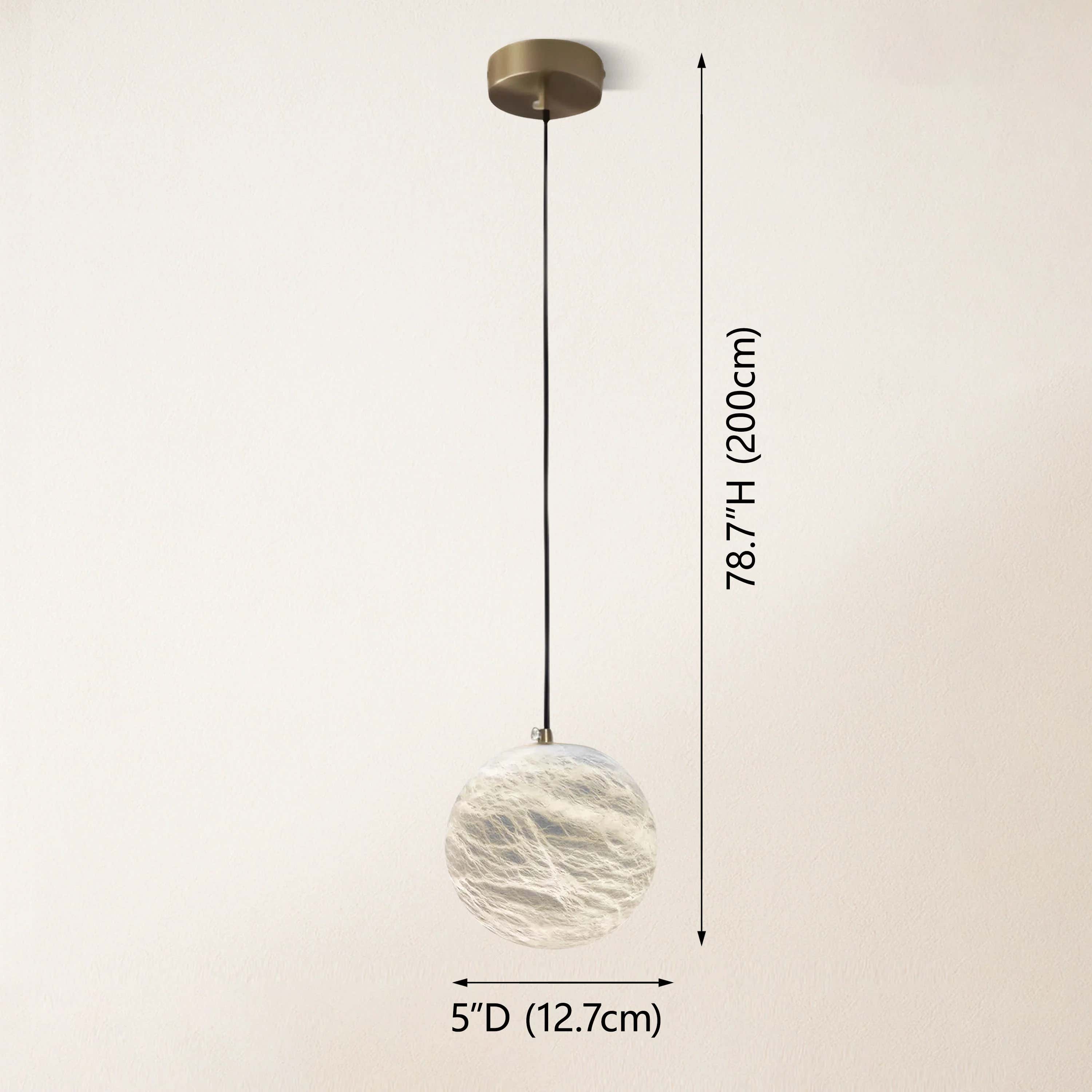 Nami Alabaster Global Ball Pendant Light 15cm D dimensions 2