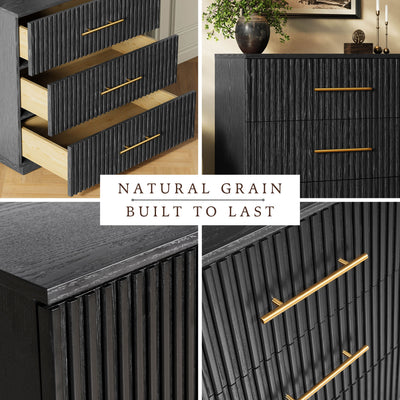 Holt 95" Oak 9-Drawer Chest(Set of 3)