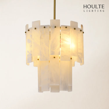Nivislight Alabaster 2-Tier Round Chandelier 33cm