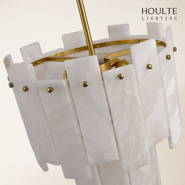 Nivislight Alabaster 2-Tier Round Chandelier 33cm