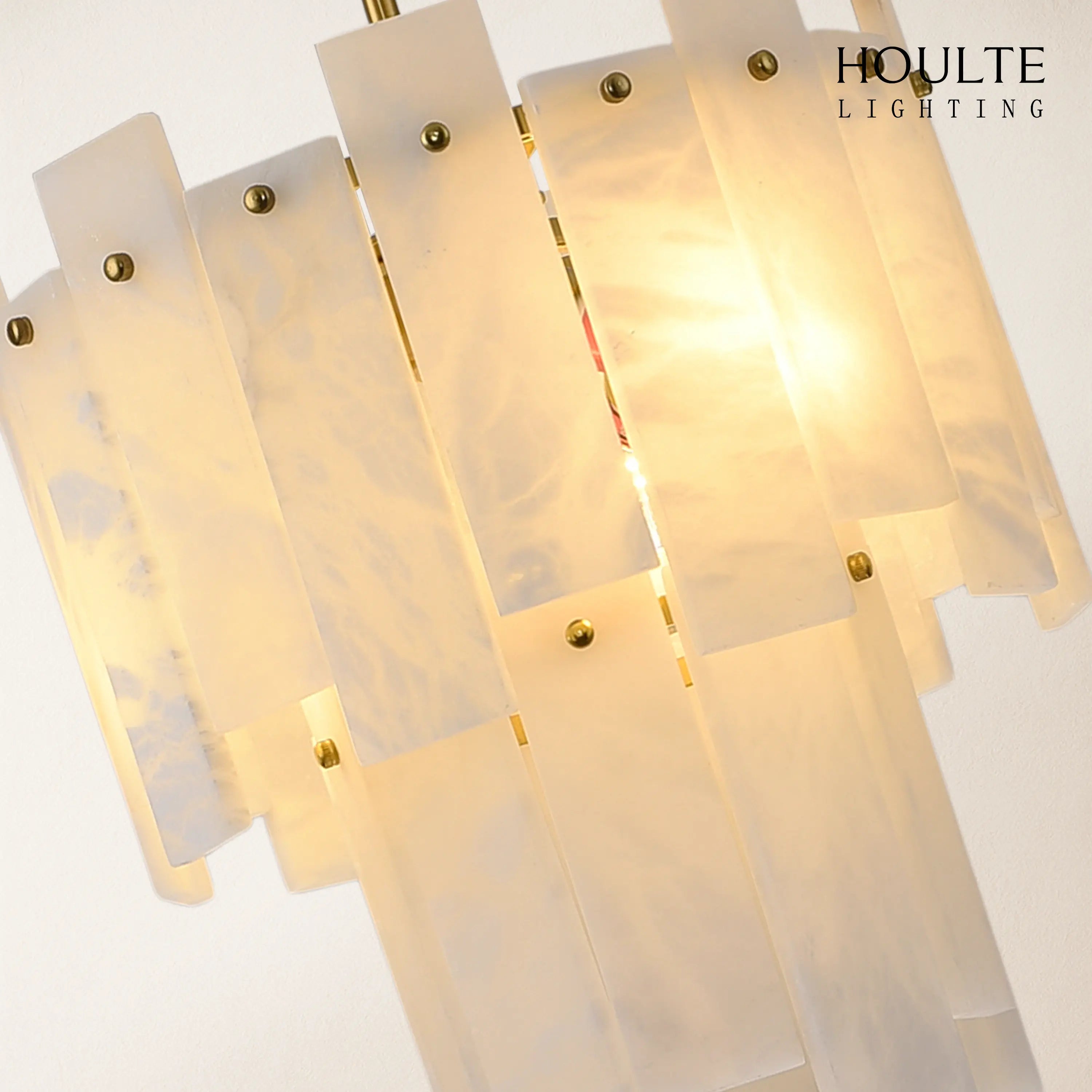 Nivislight Alabaster 2-Tier Round Chandelier 33cm