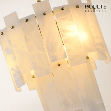 Nivislight Alabaster 2-Tier Round Chandelier 33cm