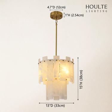 Nivislight Alabaster 2-Tier Round Chandelier 33cm