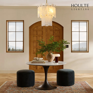 Nivislight Alabaster 2-Tier Round Chandelier 33cm