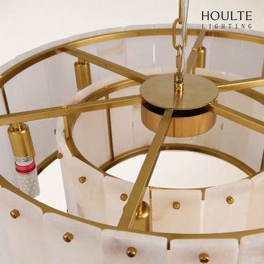 Nivislight Alabaster 2-Tier Round Chandelier 61cm