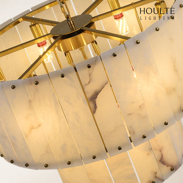 Nivislight Alabaster 2-Tier Round Chandelier 61cm