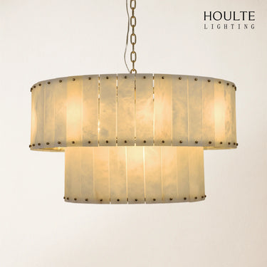 Nivislight Alabaster 2-Tier Round Chandelier 81cm