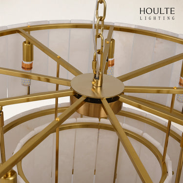 Nivislight Alabaster 2-Tier Round Chandelier 81cm
