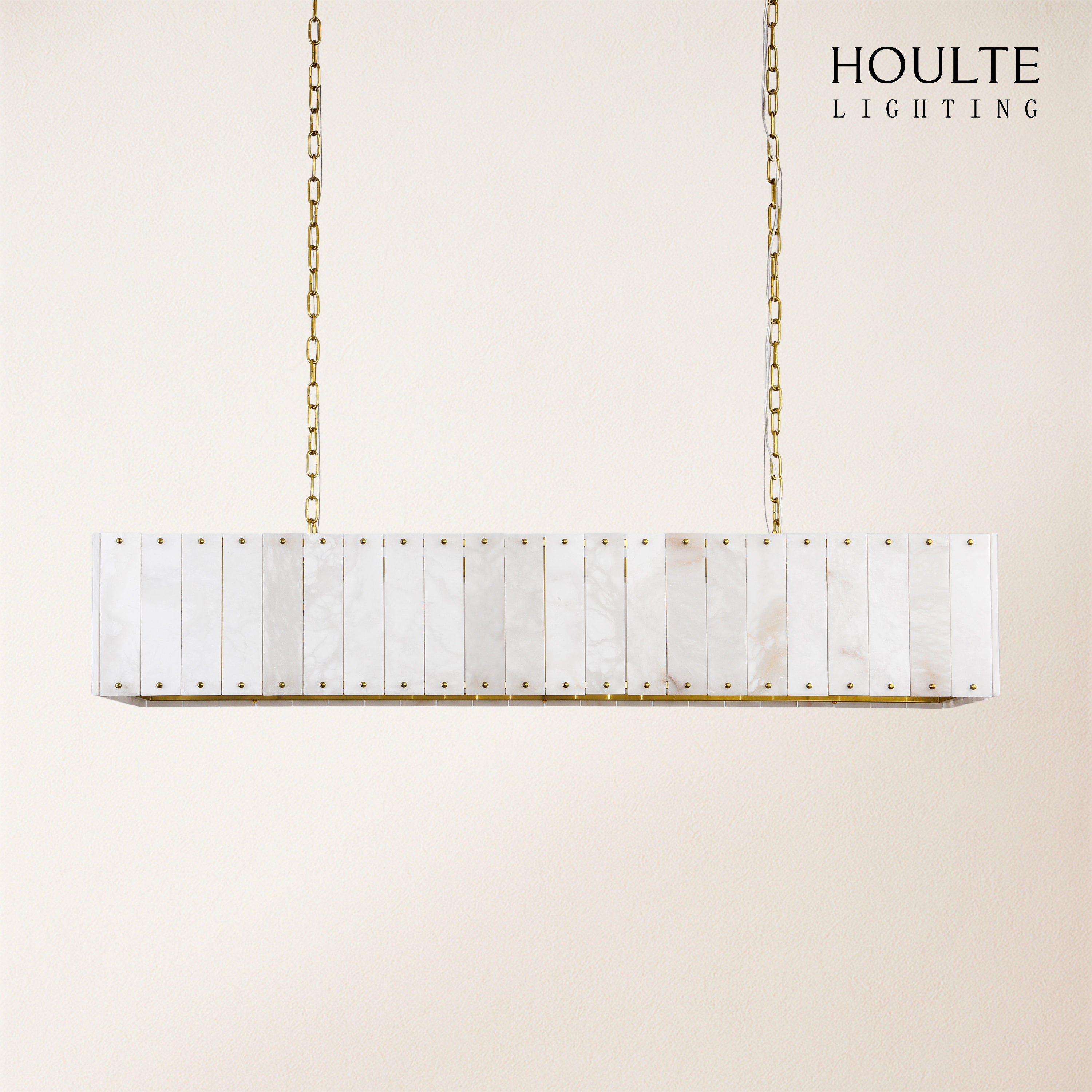 Nivislight Alabaster Rectangular Chandelier 140cm