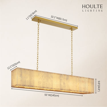 Nivislight Alabaster Rectangular Chandelier 140cm