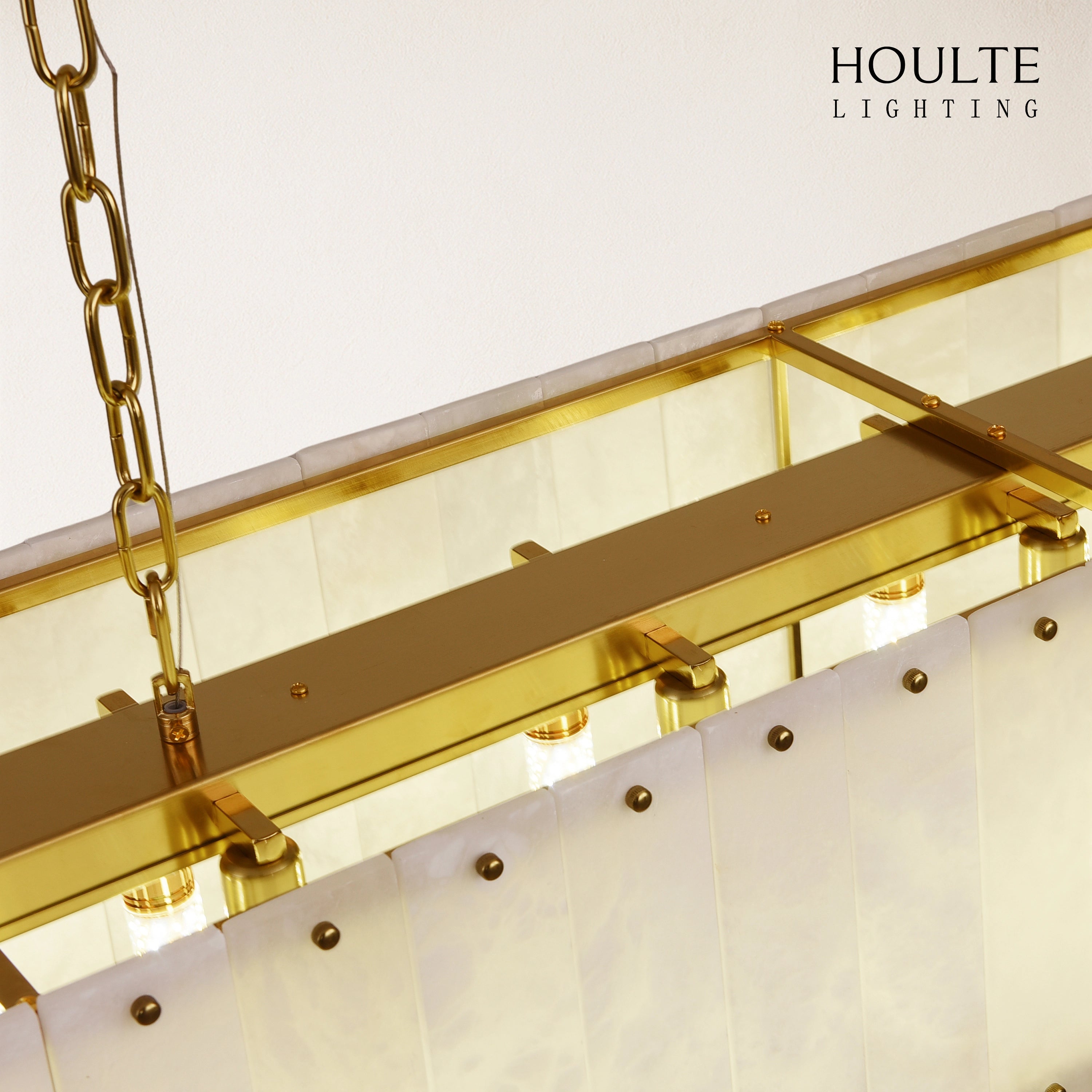 Nivislight Alabaster Rectangular Chandelier 140cm