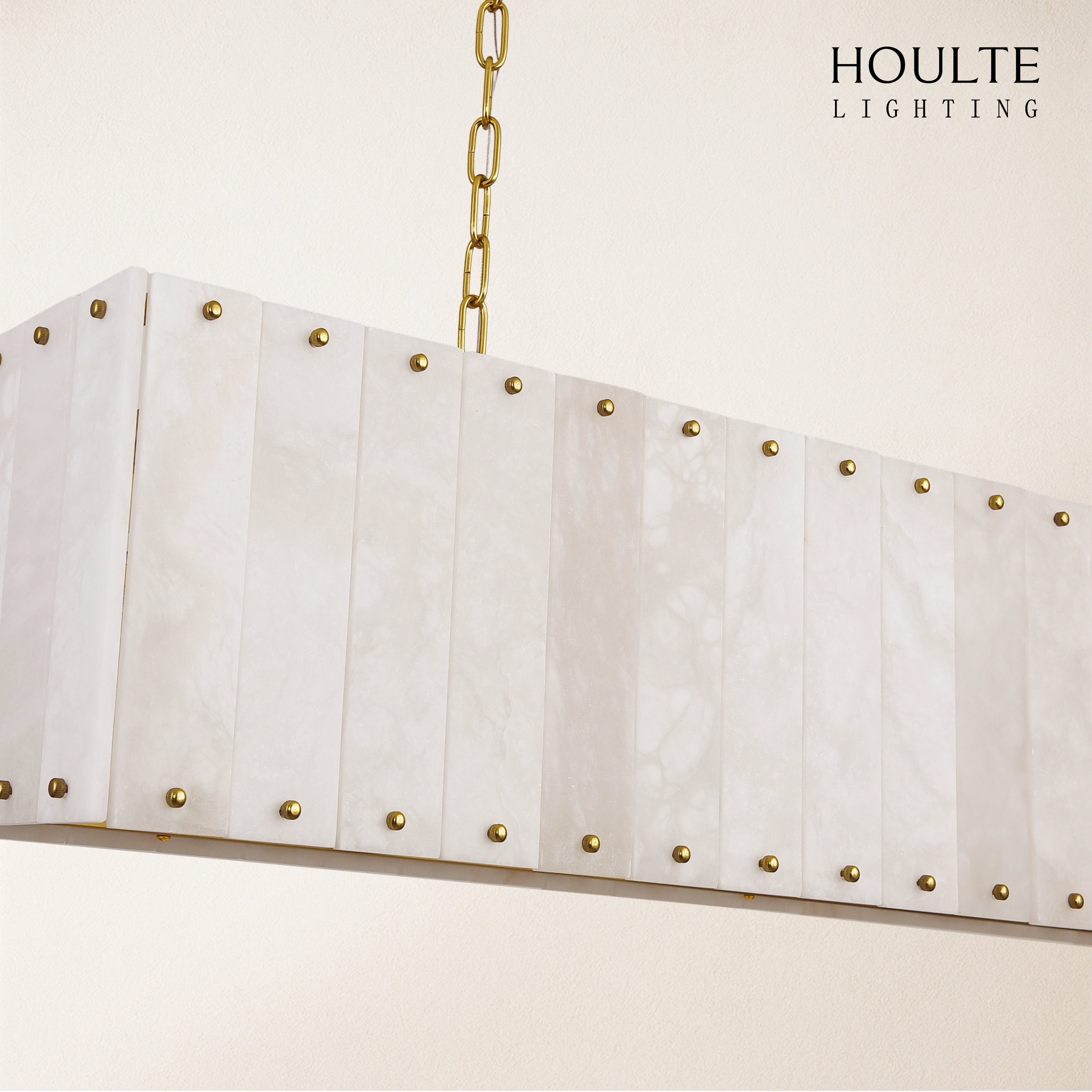 Nivislight Alabaster Rectangular Chandelier 140cm