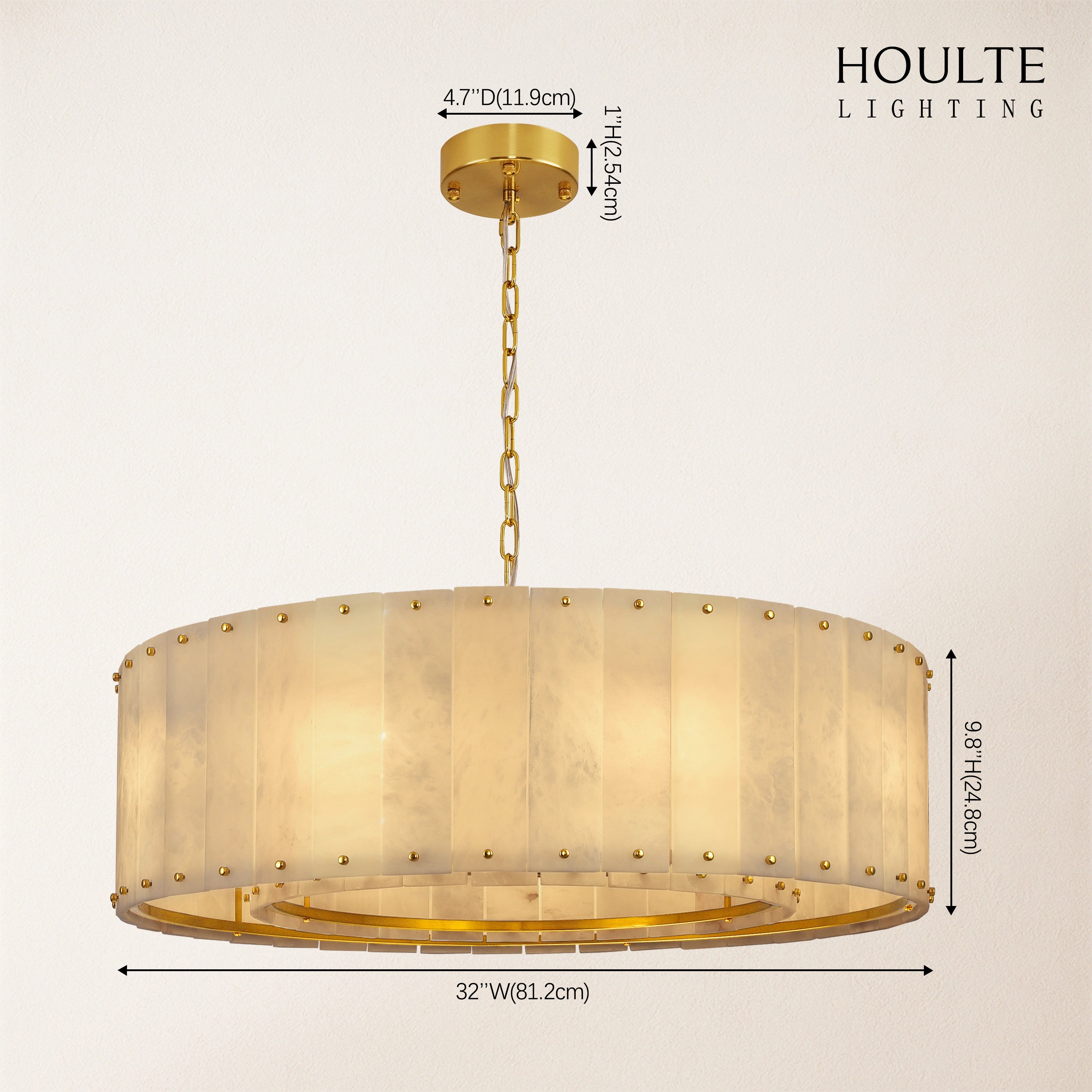 Nivislight Alabaster Round Chandelier 60.9cm