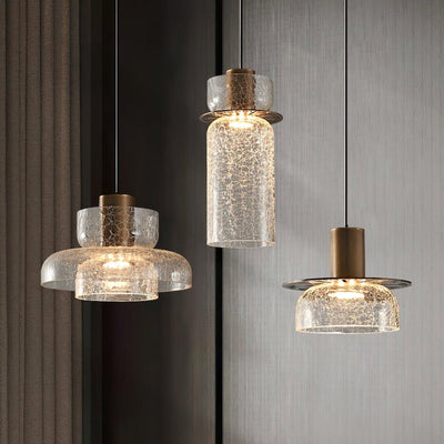 Zendria Crackle Glass Pendant Light