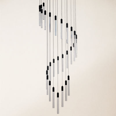 Nova Cascade Modern LED High Ceiling Chandelier 61cm D