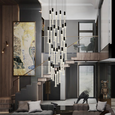 Nova Cascade Modern LED High Ceiling Chandelier 61cm D