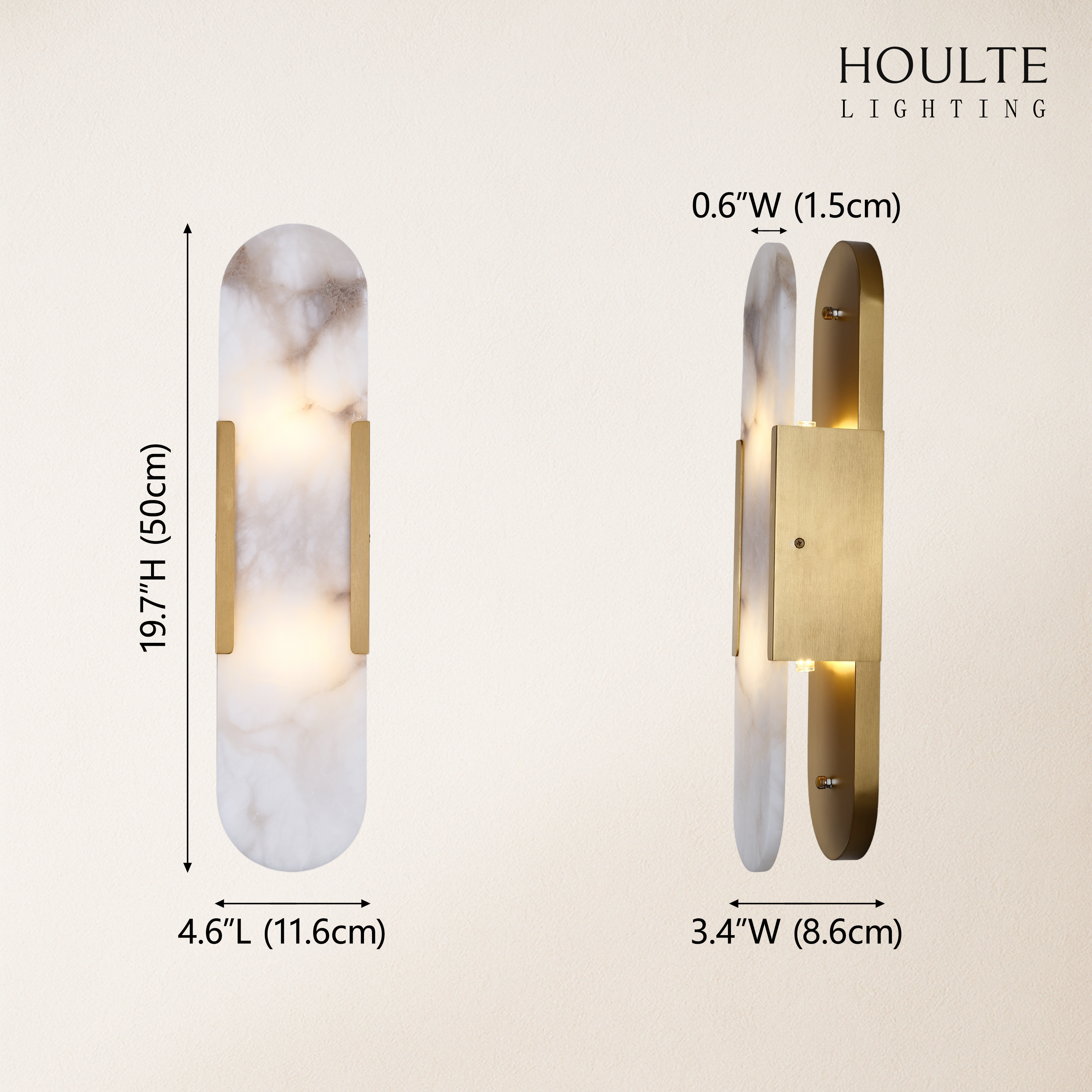 OpalEdge Alabaster Oval Wall Sconce 19.7"H
