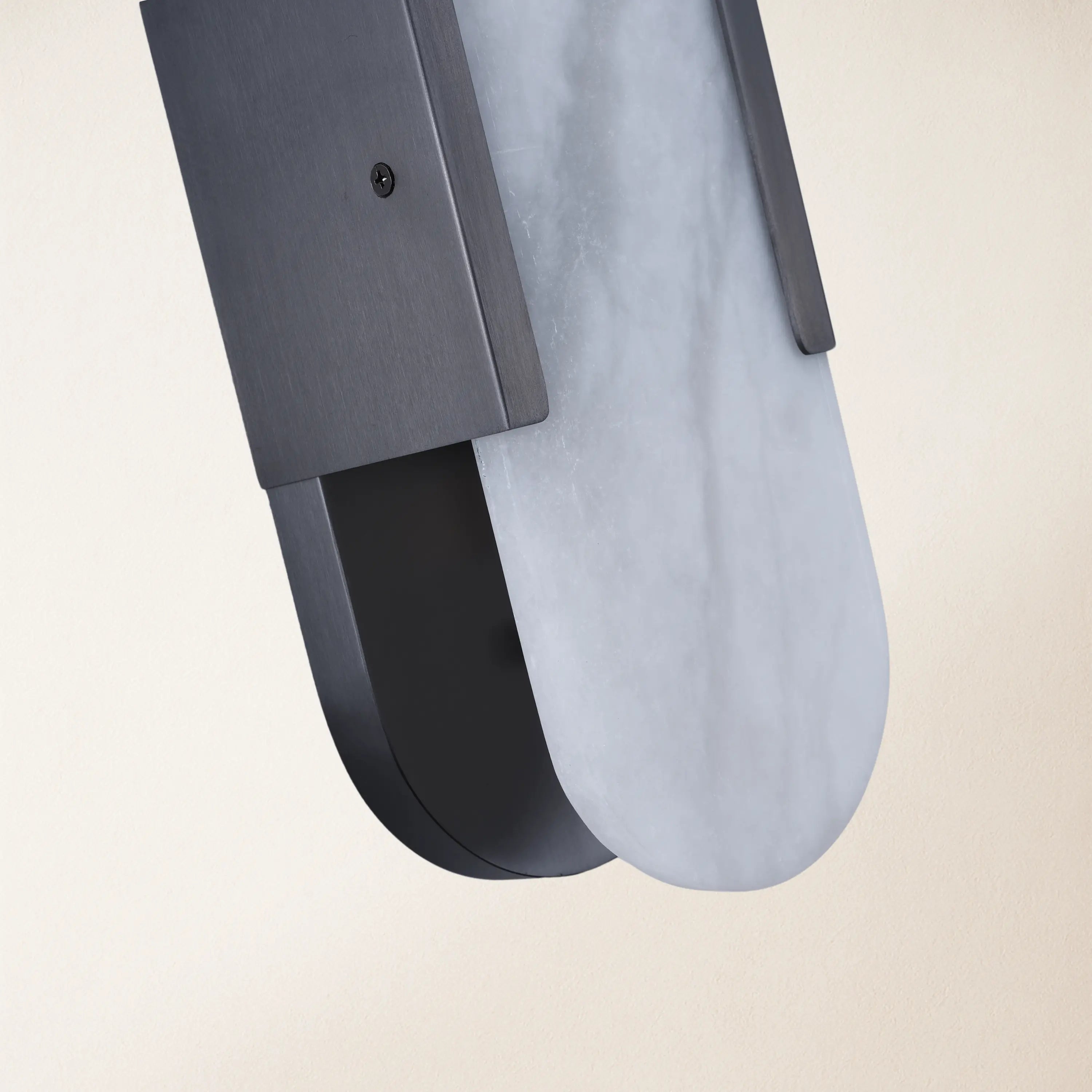 OpalEdge Alabaster Oval Wall Sconce 35cm H