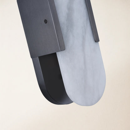 OpalEdge Alabaster Oval Wall Sconce 35cm H