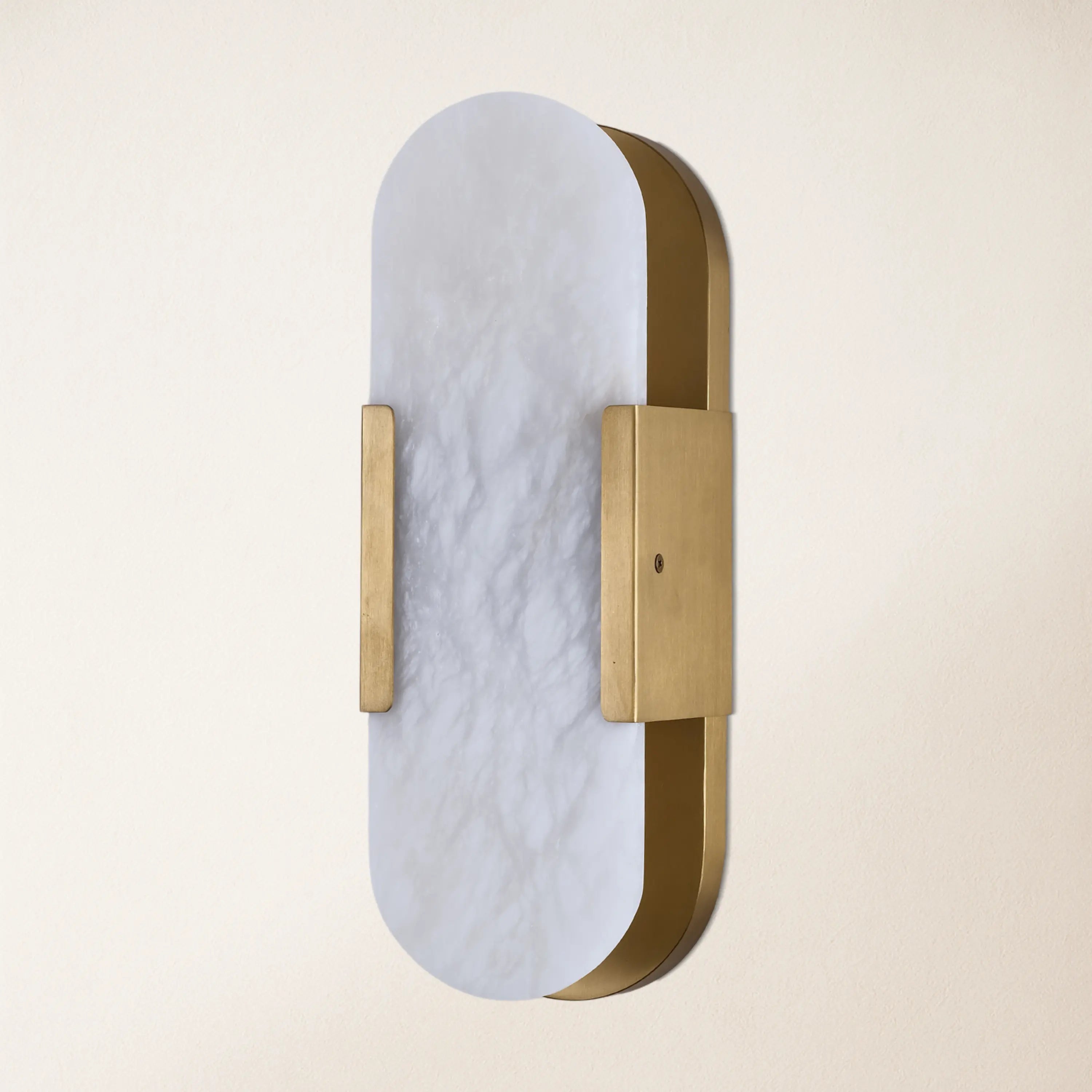 OpalEdge Alabaster Oval Wall Sconce 35cm H