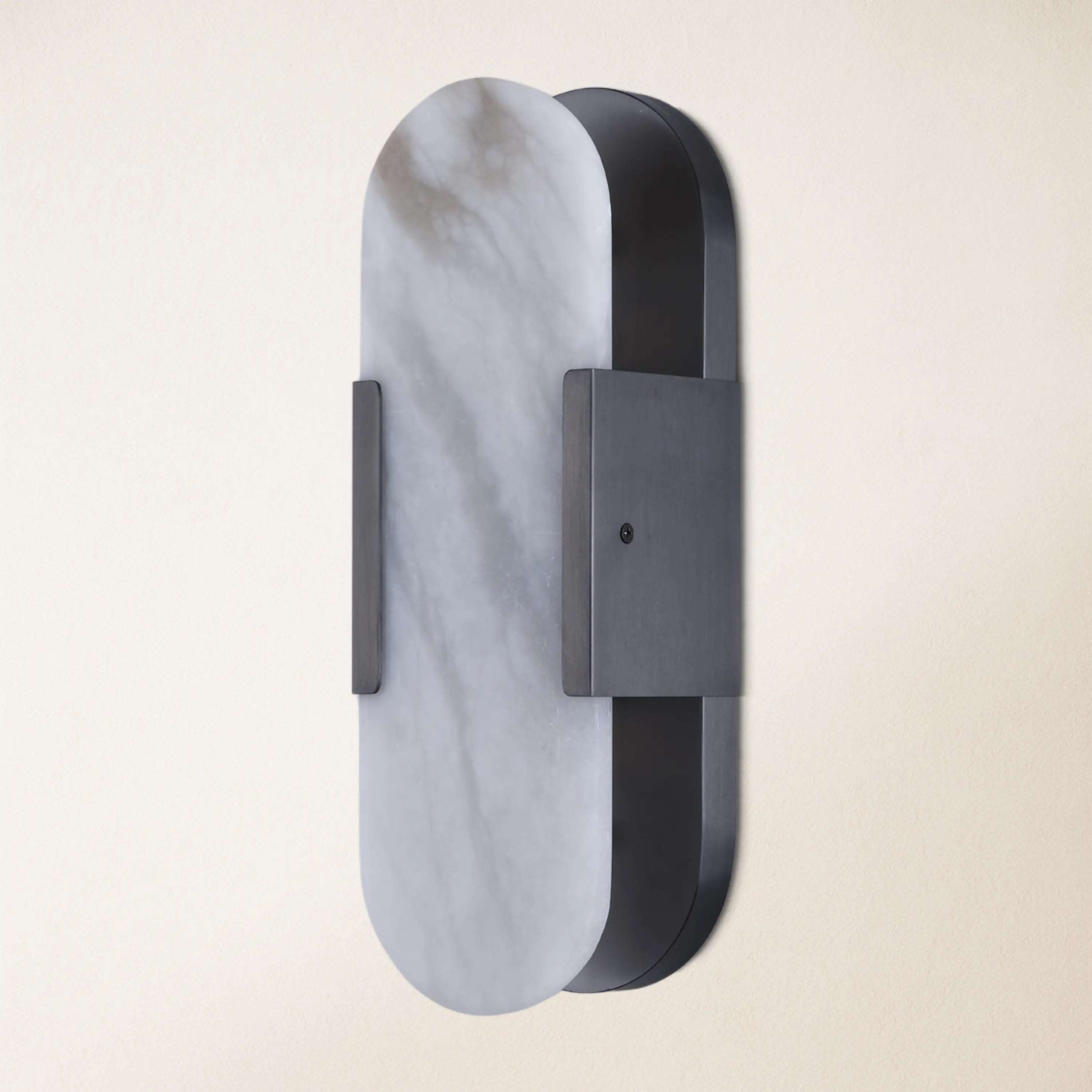OpalEdge Alabaster Oval Wall Sconce 35cm H