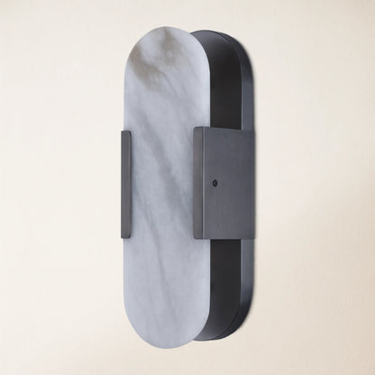 OpalEdge Alabaster Oval Wall Sconce 35cm H