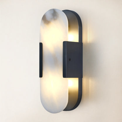 OpalEdge Alabaster Oval Wall Sconce 35cm H