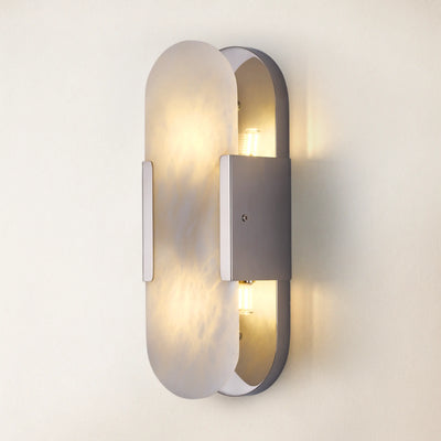 OpalEdge Alabaster Oval Wall Sconce 14"H