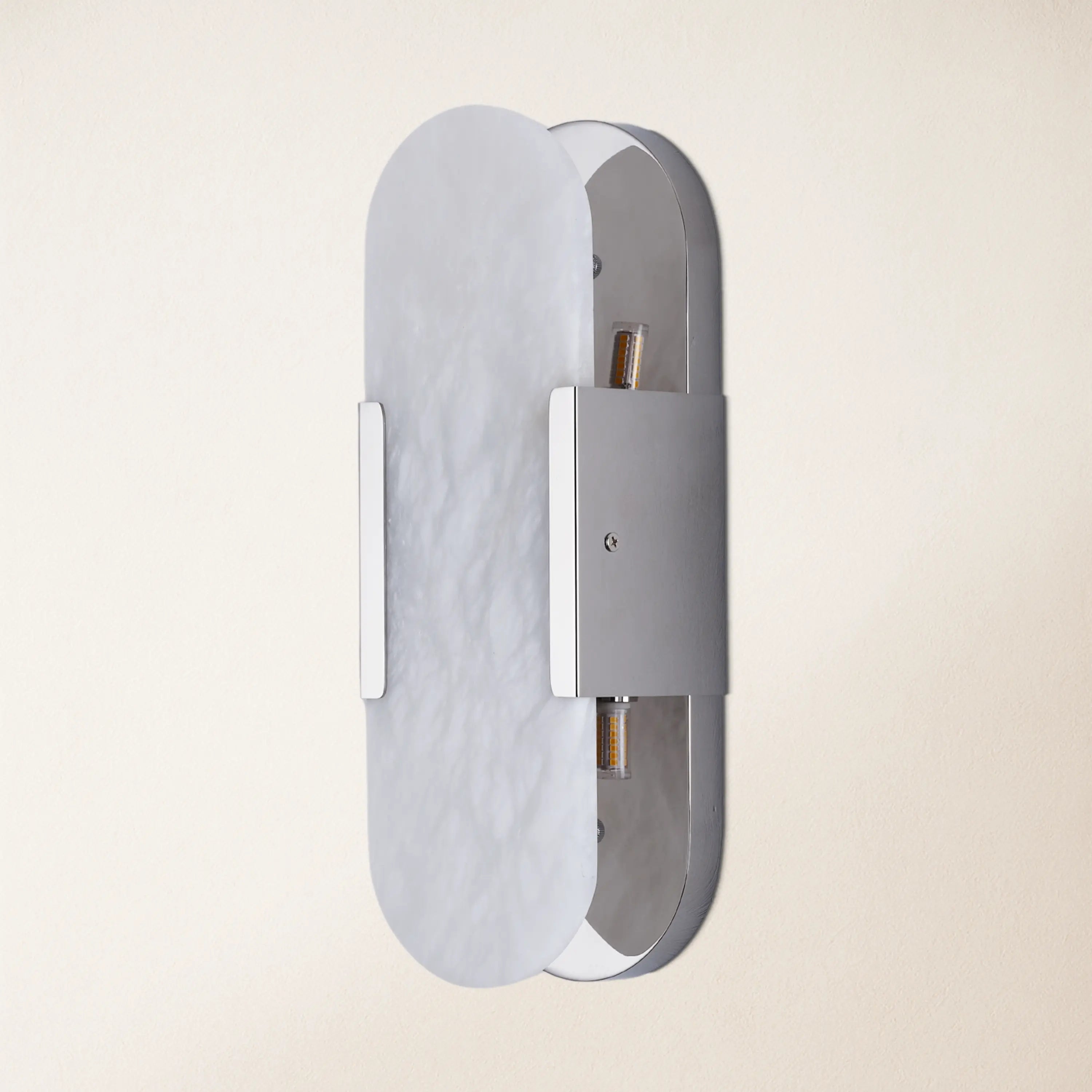 OpalEdge Alabaster Oval Wall Sconce 35cm H