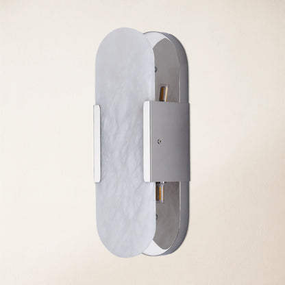 OpalEdge Alabaster Oval Wall Sconce 35cm H