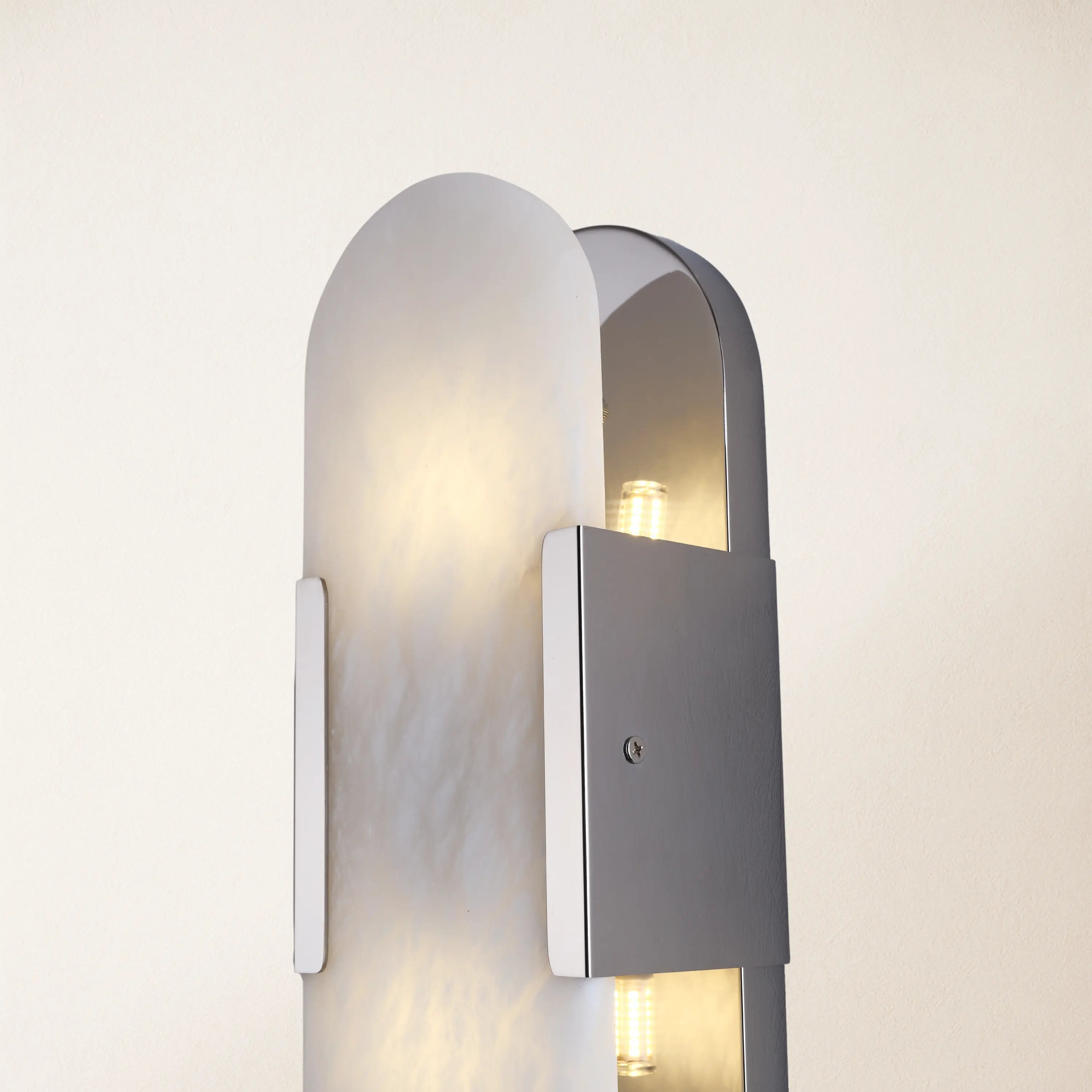 OpalEdge Alabaster Oval Wall Sconce 35cm H