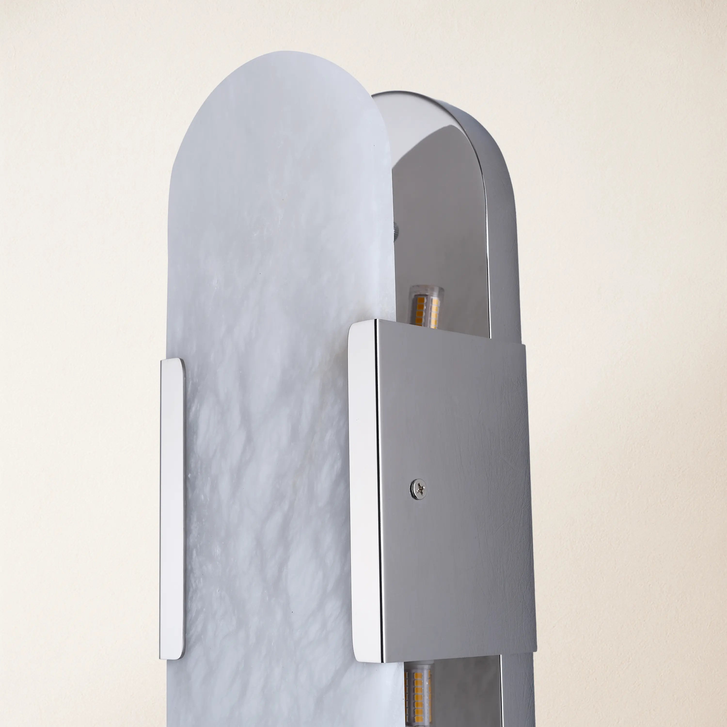 OpalEdge Alabaster Oval Wall Sconce 35cm H