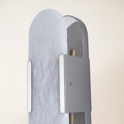 OpalEdge Alabaster Oval Wall Sconce 35cm H