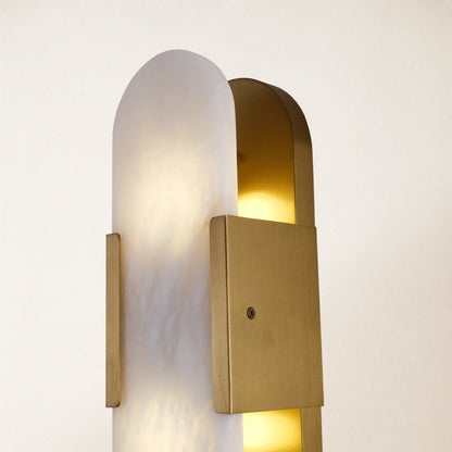OpalEdge Alabaster Oval Wall Sconce 35cm H