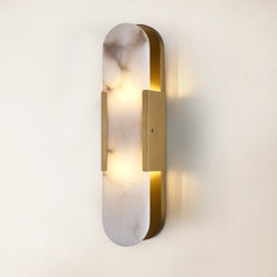 OpalEdge Alabaster Oval Wall Sconce 50cm H