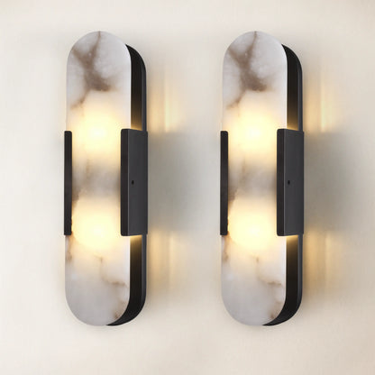 OpalEdge Alabaster Oval Wall Sconce 50cm H